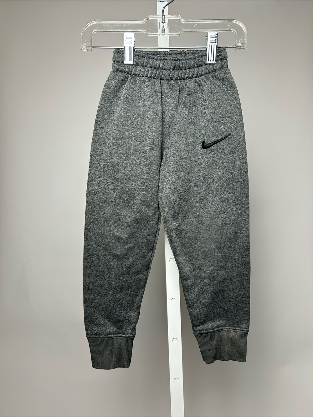 Nike Kids Charcoal Gray Fleece Joggers with Black Swoosh #P350